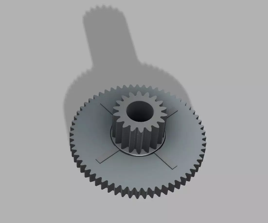 Spur Gear 60 Tooth 18 Tooth 3D print model_0