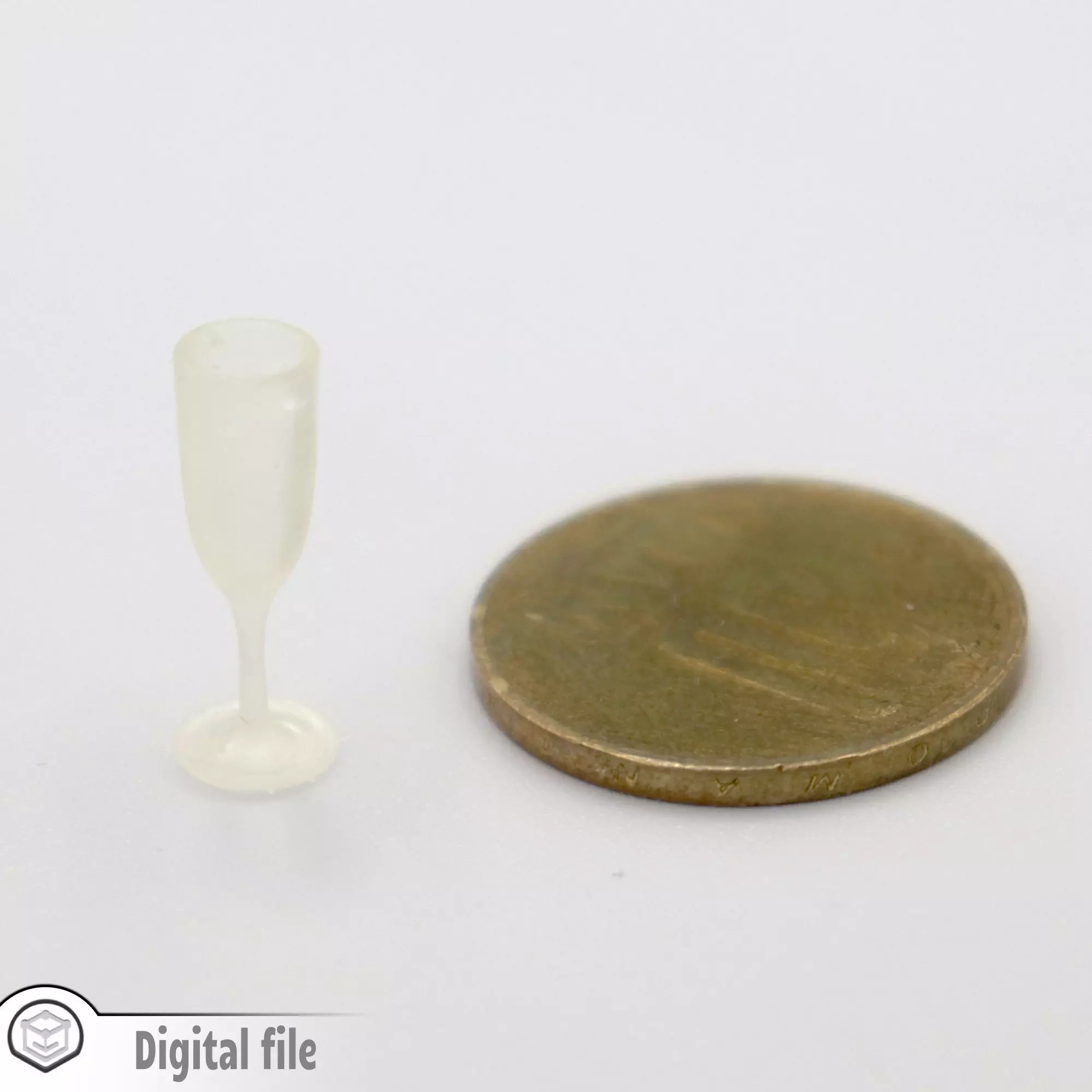 miniature dollhouse set of 2 Champagne glasses 3D print model