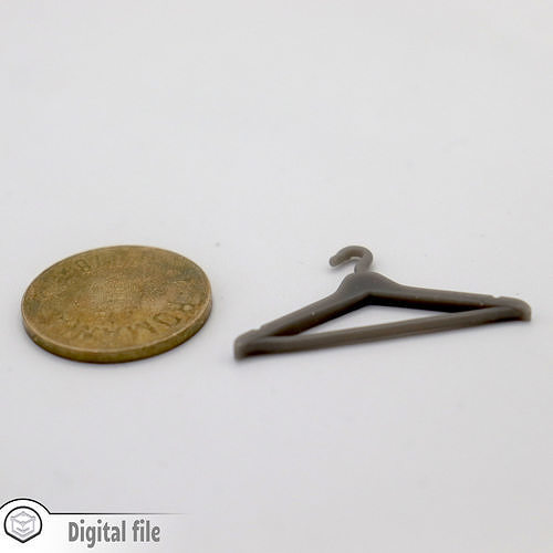 miniature Dollhouse Set of 2 cloth hanger  3D print model