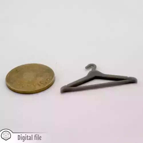 miniature Dollhouse Set of 2 cloth hanger  3D print model