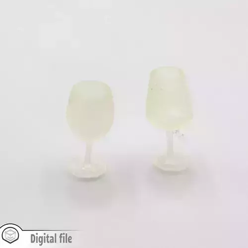 miniature dollhouse set of 2 wine glasses 