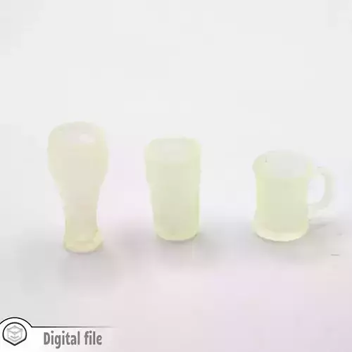 miniature dollhouse set of 3 beer glasses 