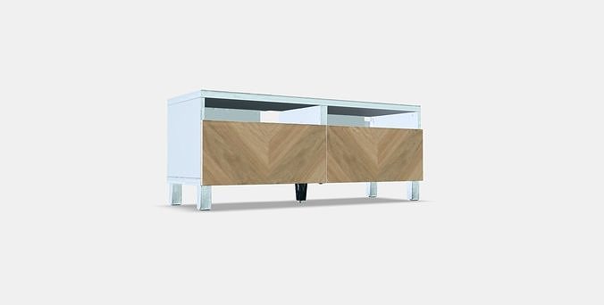 BESTA TV bench with drawers 10 Low-poly 3D model