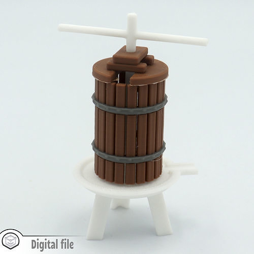 miniature Manual Fruit Press Multicolour print  3D print model