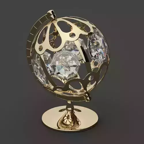 Luxury Golden Globe Decor 3dm stl 3D print model 3D 