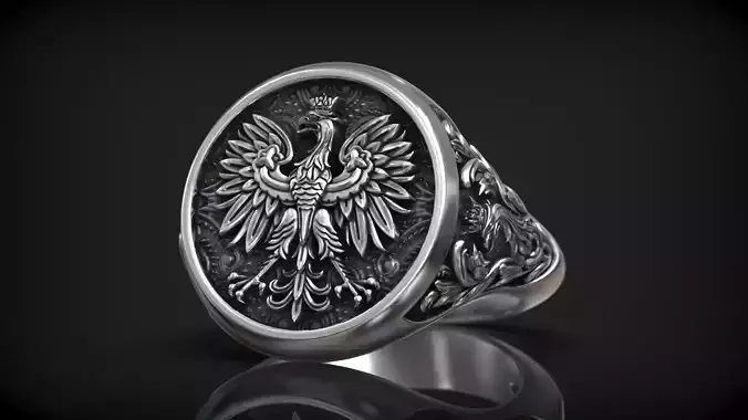 Poland Coat of Arms Eagle National Symbol Signet 3D print model