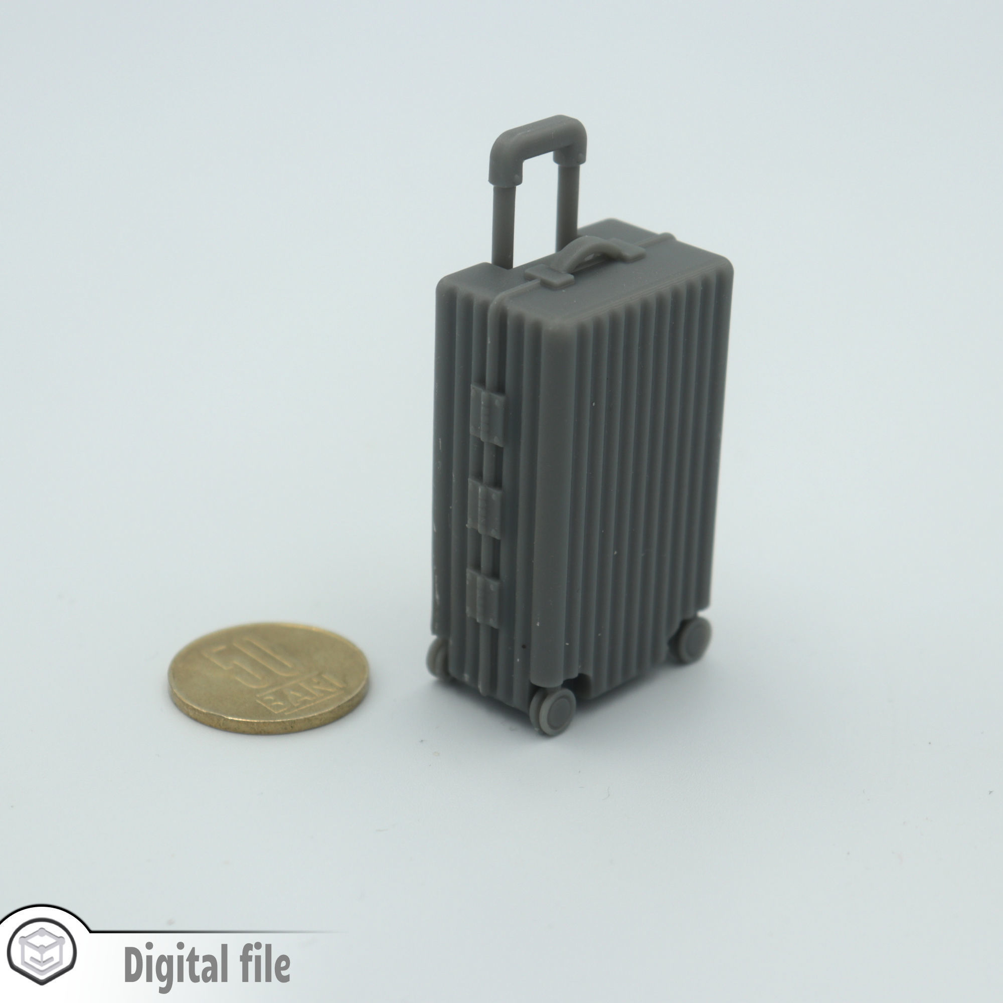 miniature Rolling suitcase 2  3D print model_4
