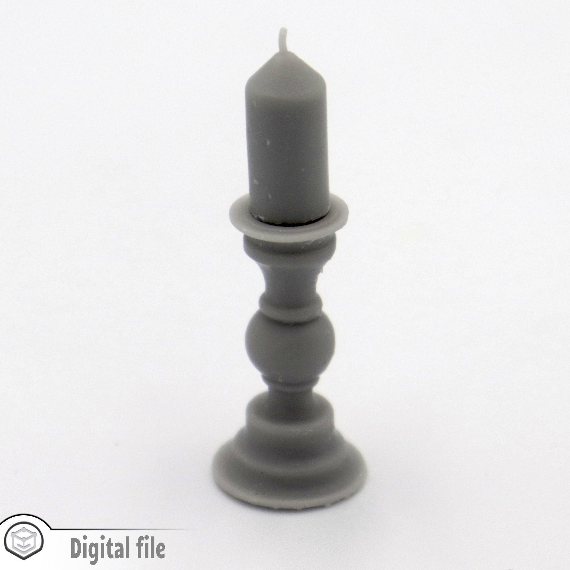 miniature Set 3 assorted candle holders  3D print model_3