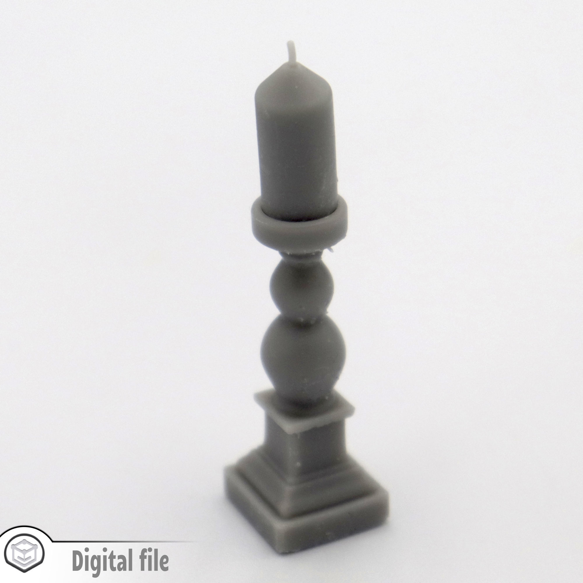 miniature Set 3 assorted candle holders  3D print model_2