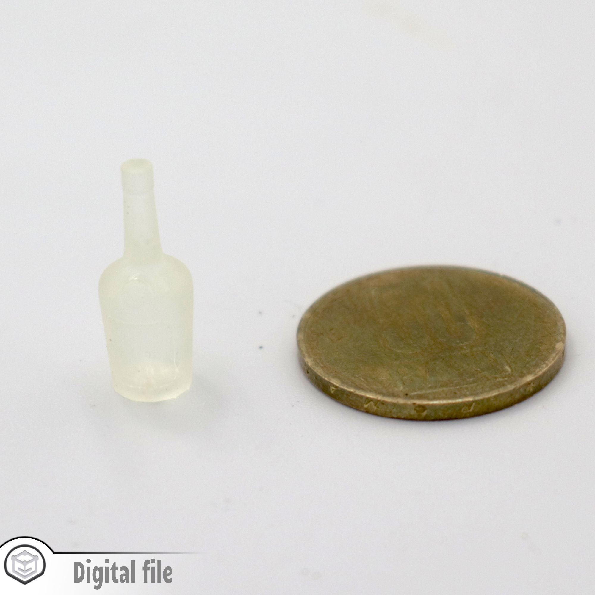 miniature Set of 2 generic alcohol bottles collection 3  3D print model_1