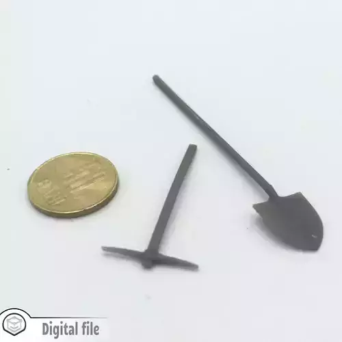 Set of 2 handheld gardening tools - Shovel and pickaxe 