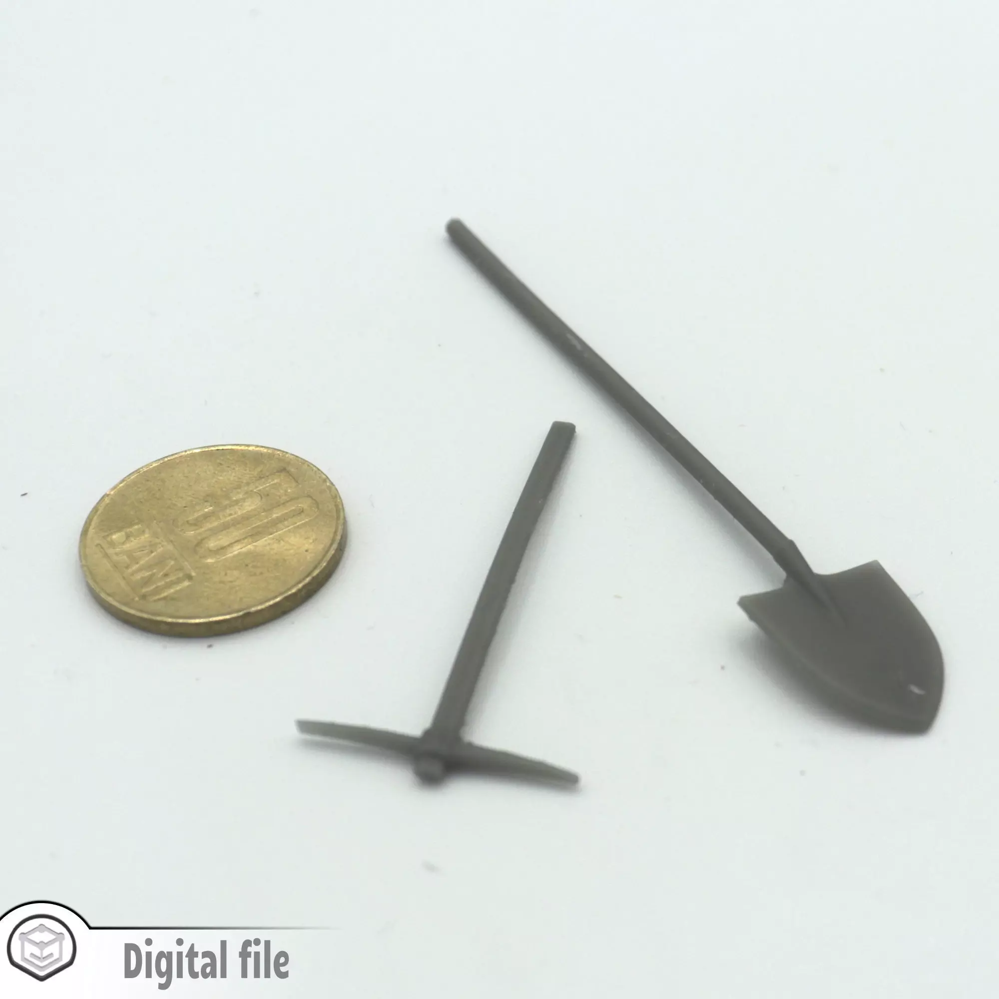 Set of 2 handheld gardening tools - Shovel and pickaxe 3D print model