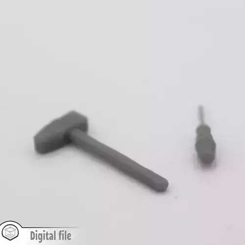 Set of 2 handheld tools - Hammer and screwdriver 