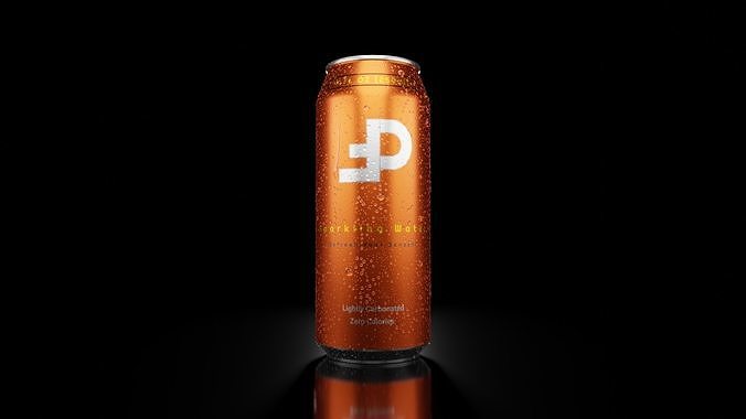 Sleek 250ml Beverage Can Open and Closed Tabs with Droplets Low-poly 3D model 2