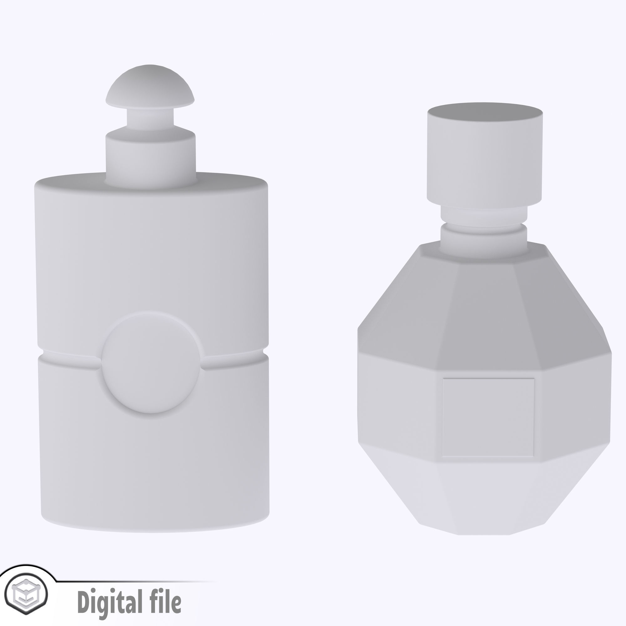 Set of 2 perfume bottles collection 1  3D print model_4