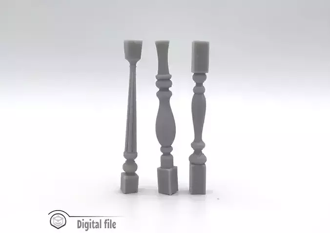 Set of 3 balusters 