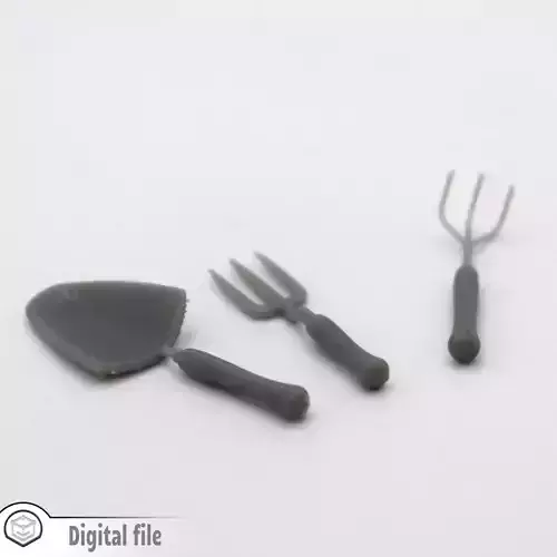 Set of 3 handheld gardening tools  3D print model