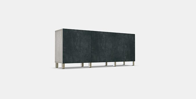 BESTA Storage combination with doors 63 Low-poly 3D model