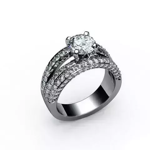 luxury diamond 3d ring crow wedding ring 3dm print model 