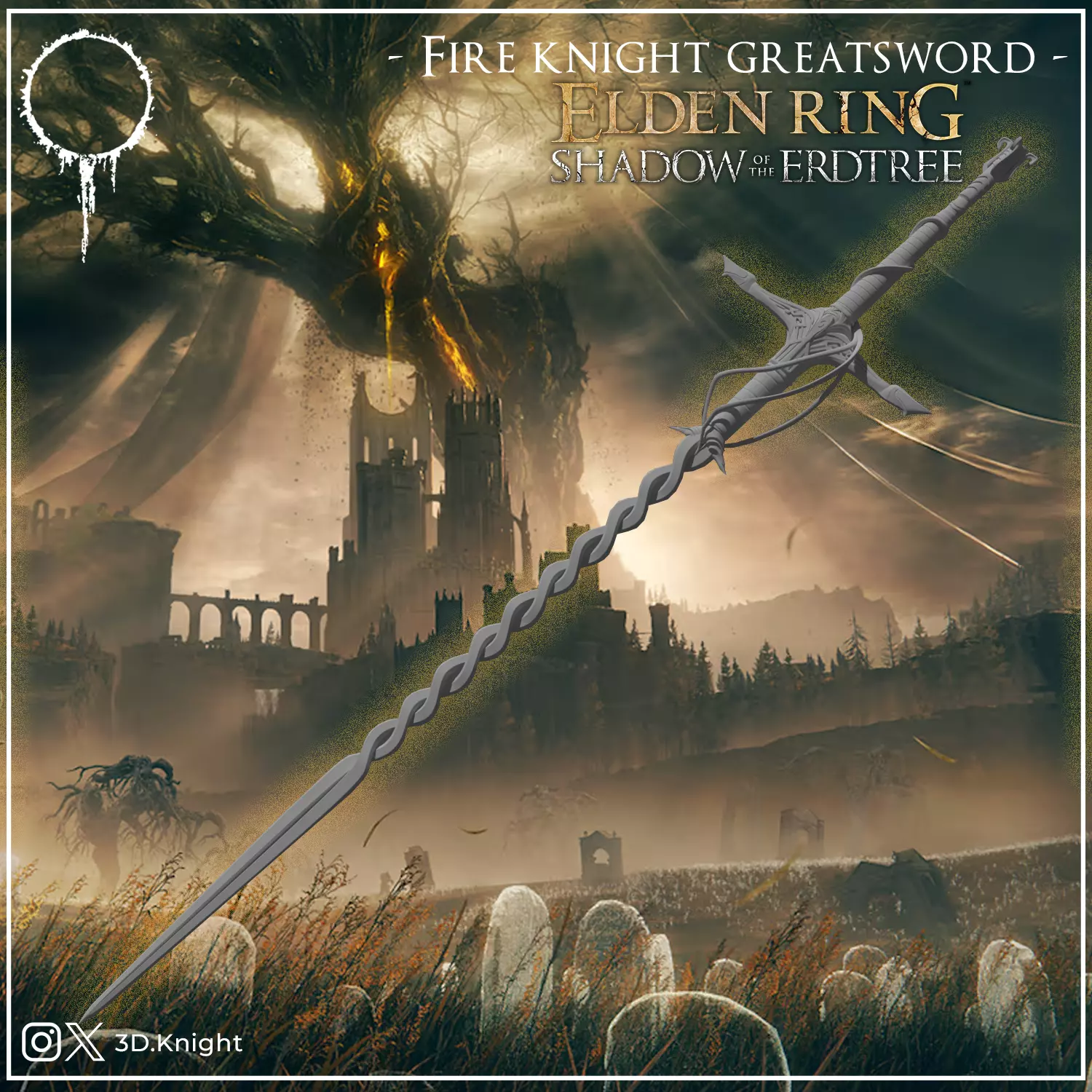 Fire Knight Greatsword scale - Elden Ring 3D print model_0