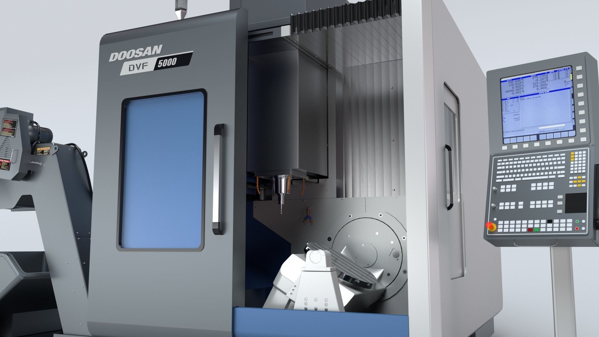 Doosan Milling  CNC Machine Rigged 3D model_18