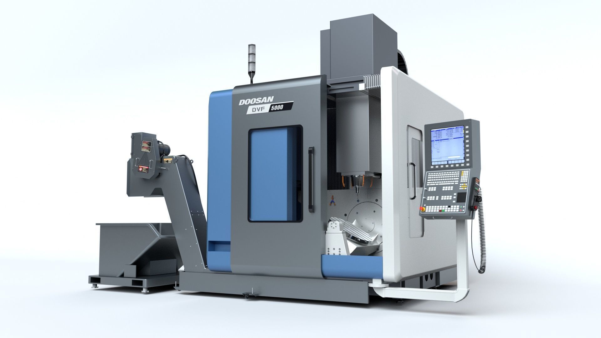 Doosan Milling  CNC Machine Rigged 3D model_11