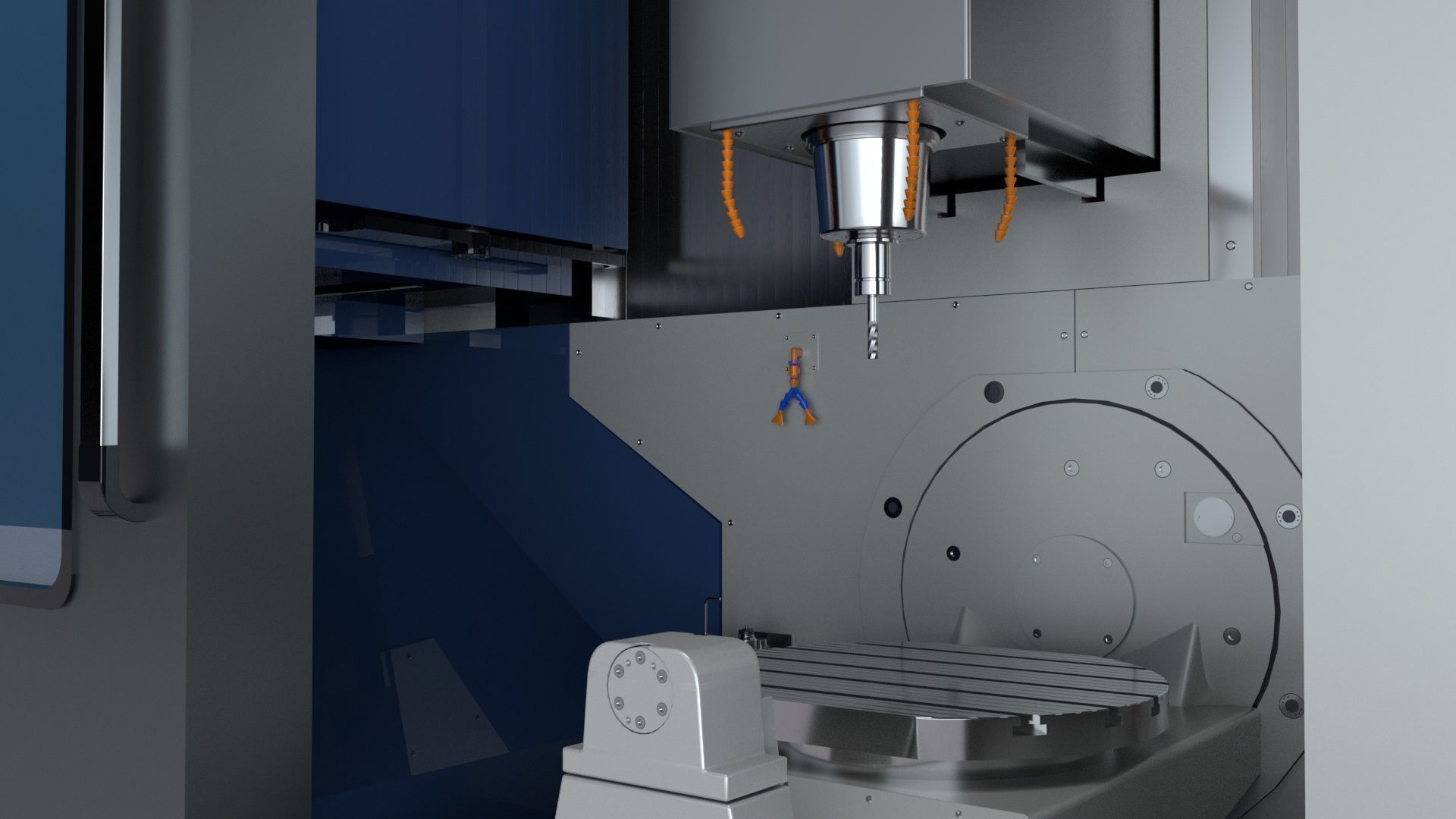 Doosan Milling  CNC Machine Rigged 3D model_46