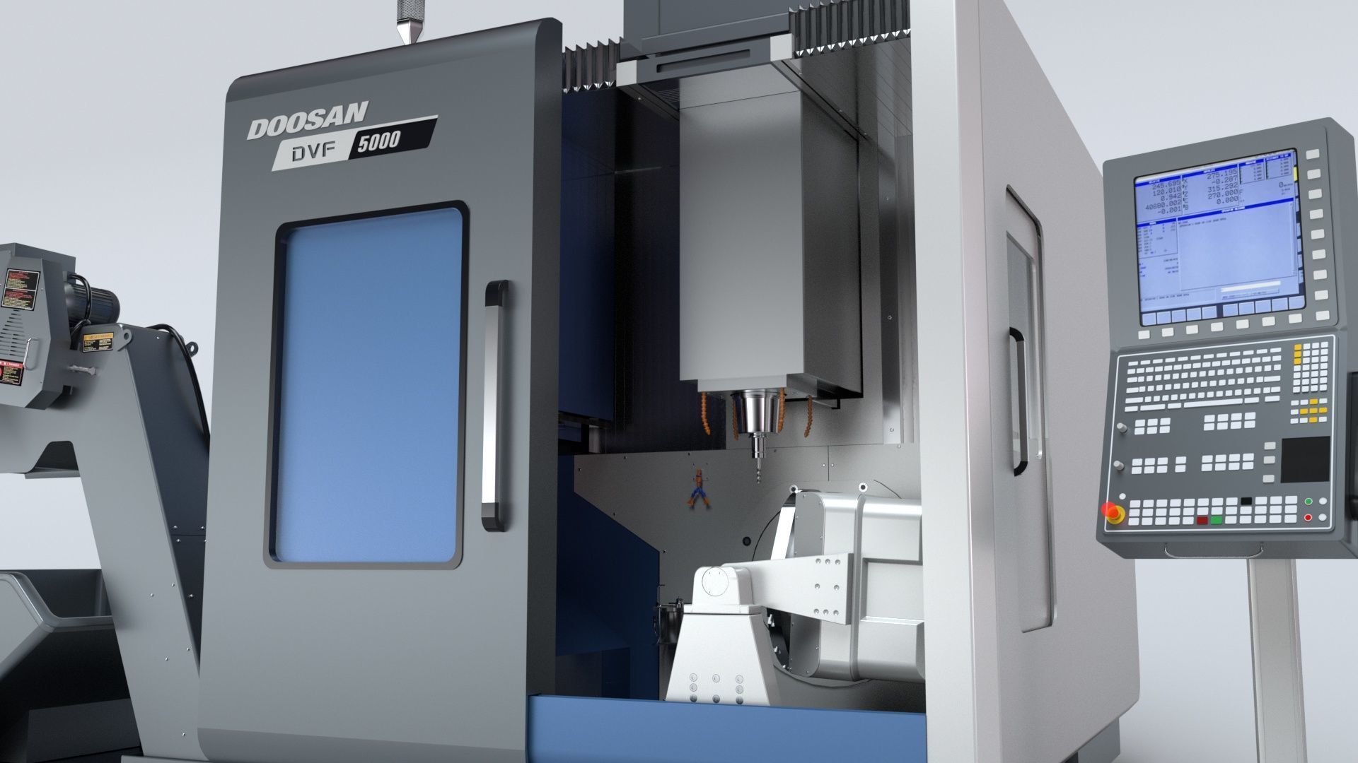 Doosan Milling  CNC Machine Rigged 3D model_39