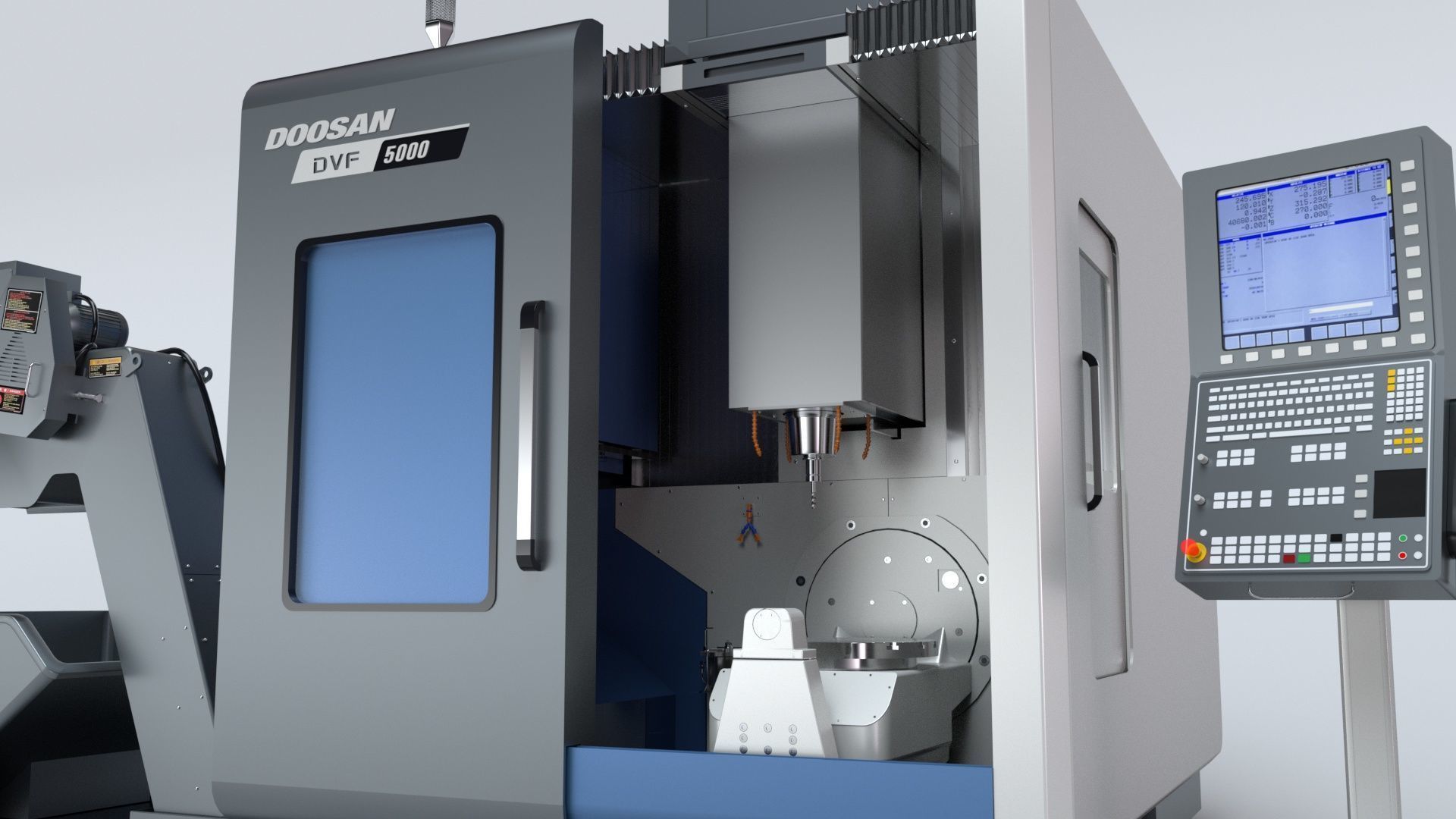 Doosan Milling  CNC Machine Rigged 3D model_45