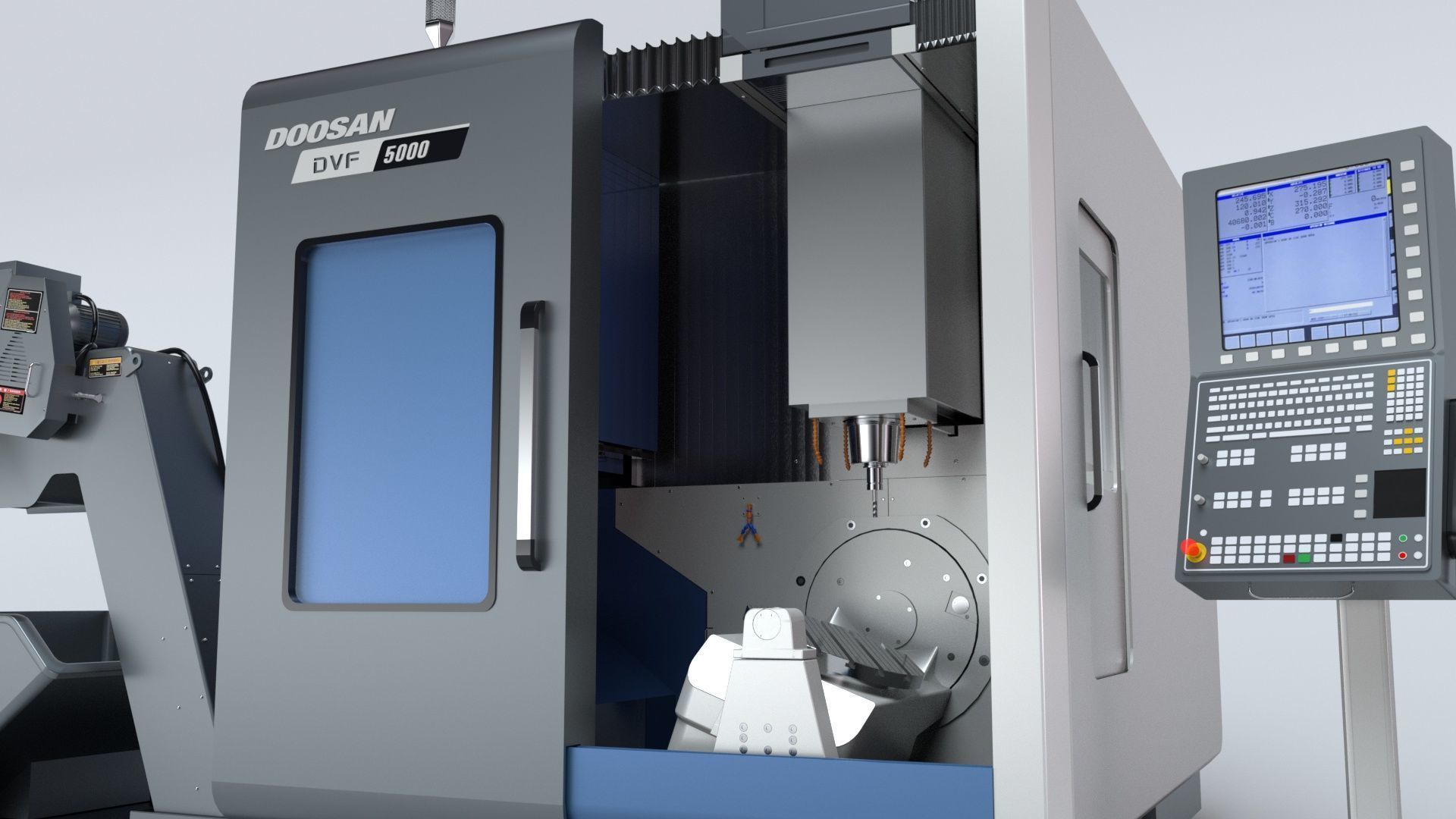 Doosan Milling  CNC Machine Rigged 3D model_23