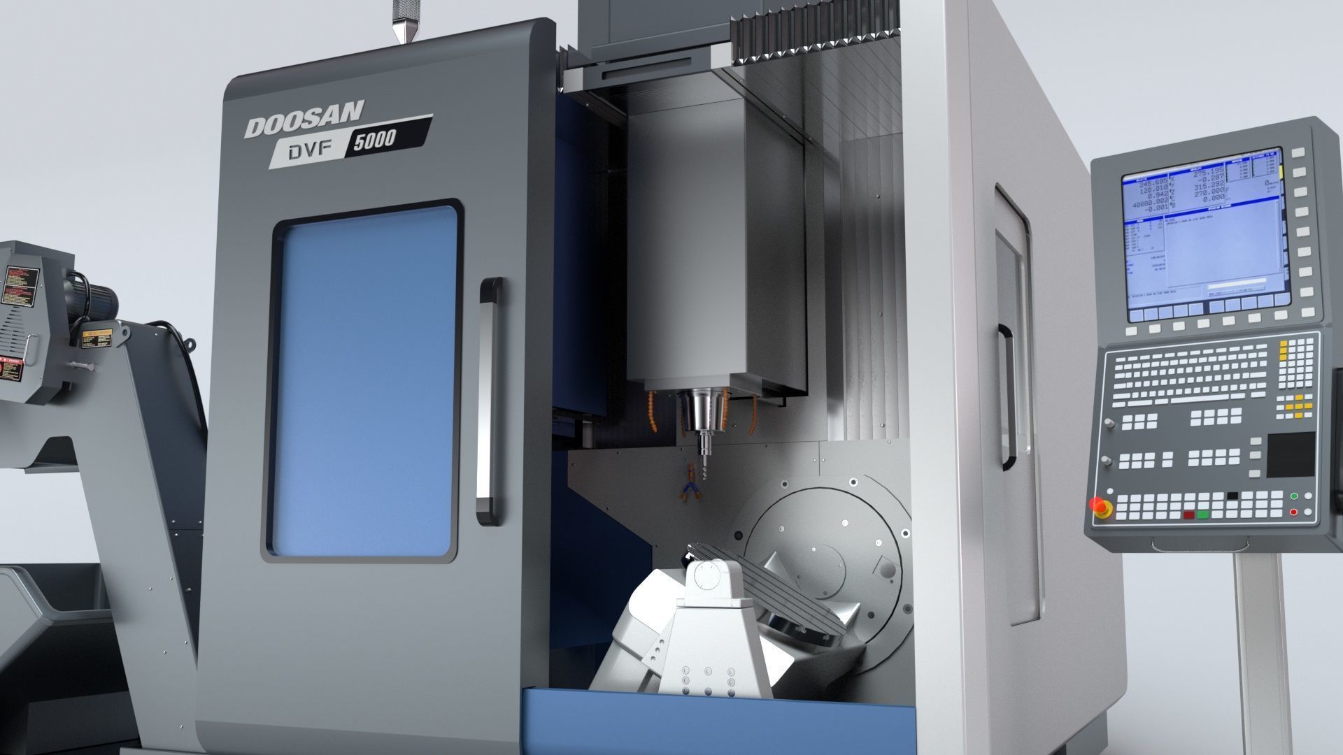 Doosan Milling  CNC Machine Rigged 3D model_16