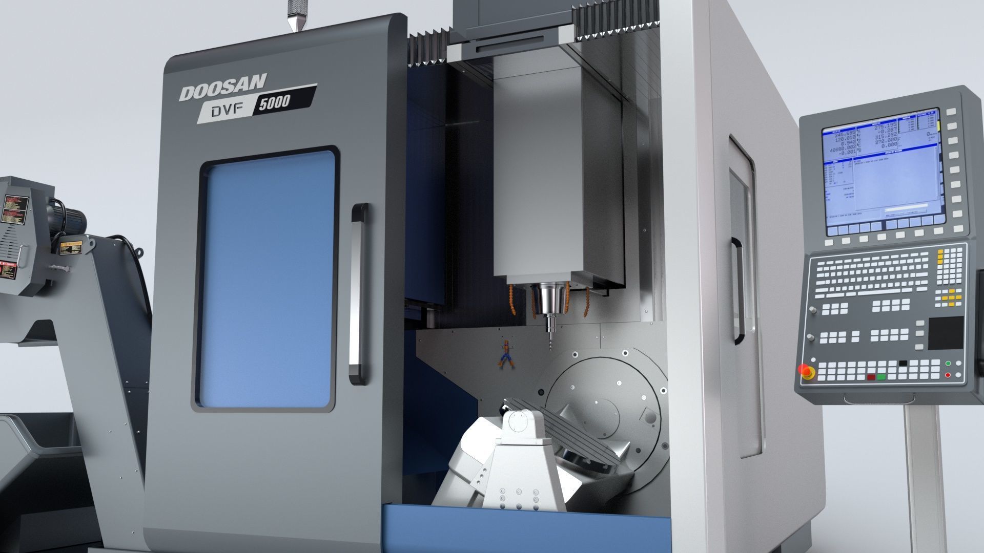 Doosan Milling  CNC Machine Rigged 3D model_15