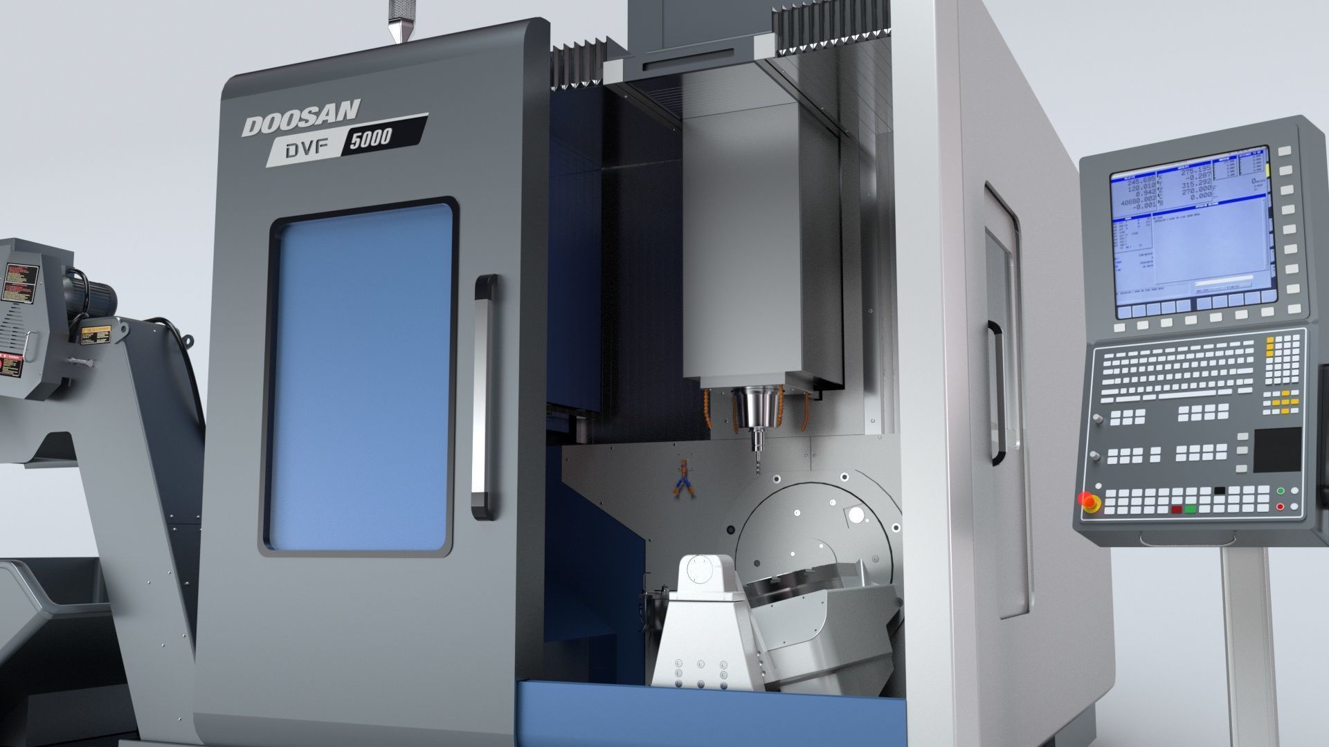 Doosan Milling  CNC Machine Rigged 3D model_29