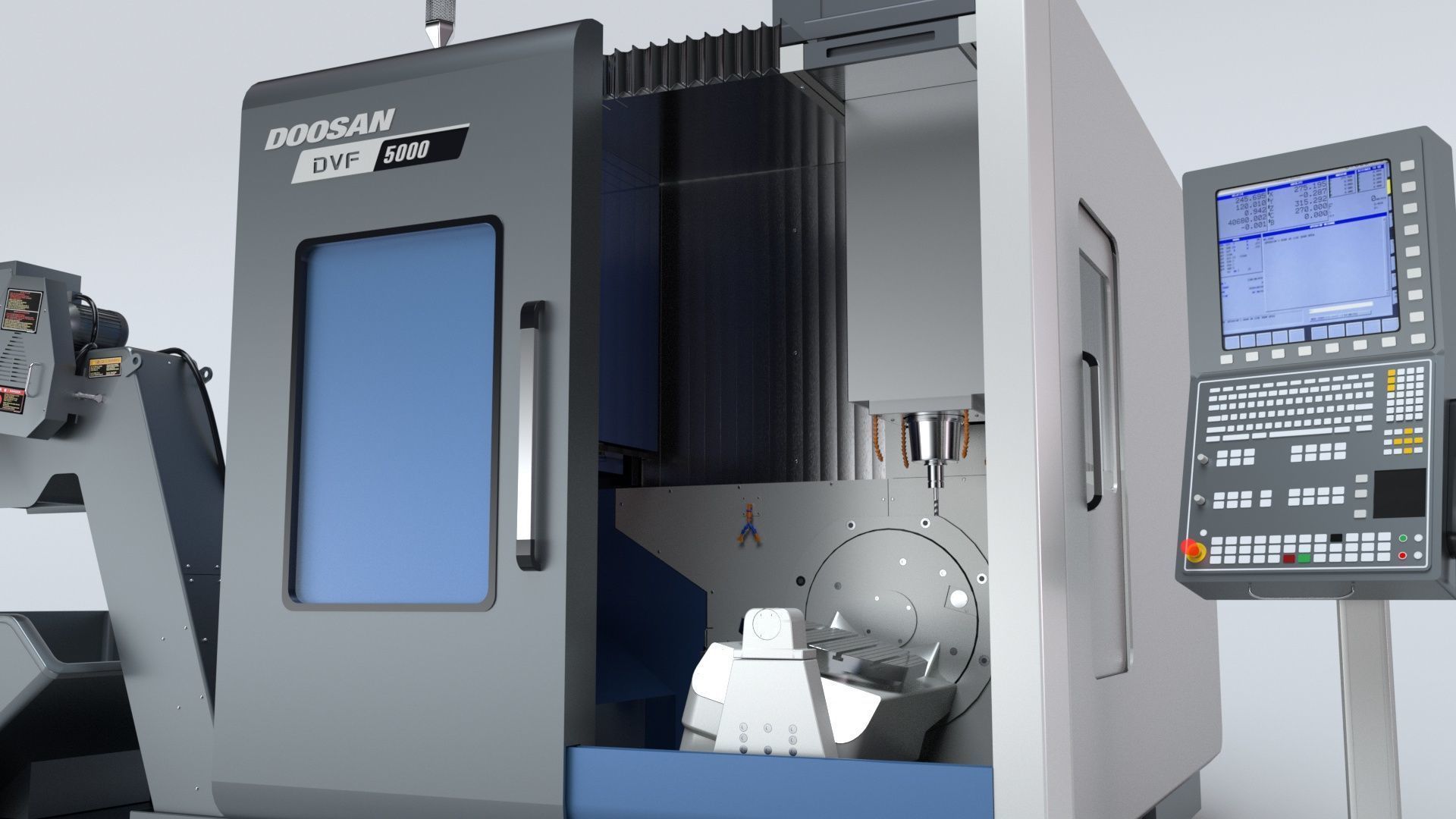 Doosan Milling  CNC Machine Rigged 3D model_24