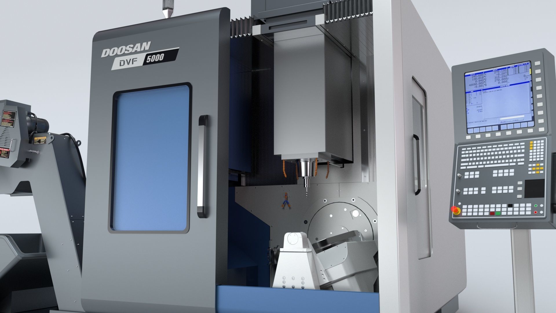 Doosan Milling  CNC Machine Rigged 3D model_30