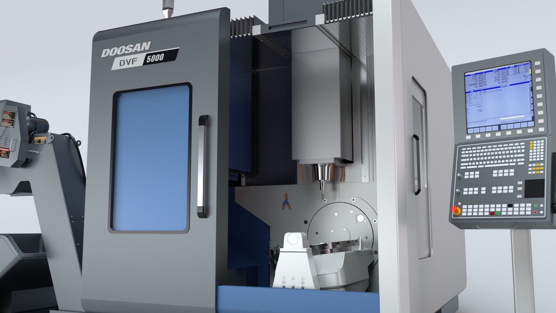 Doosan Milling  CNC Machine Rigged 3D model_28