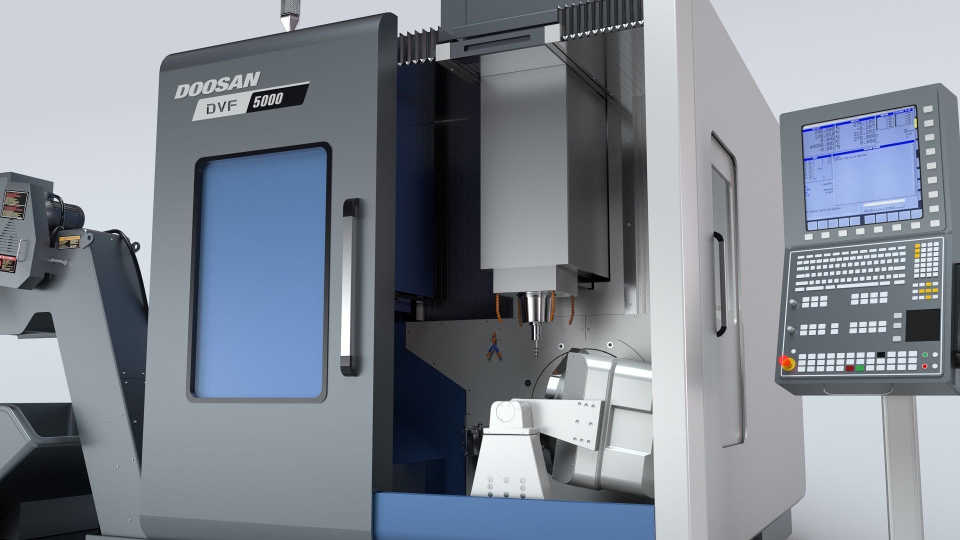 Doosan Milling  CNC Machine Rigged 3D model_38