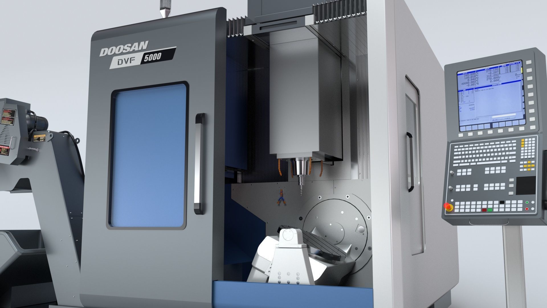 Doosan Milling  CNC Machine Rigged 3D model_22