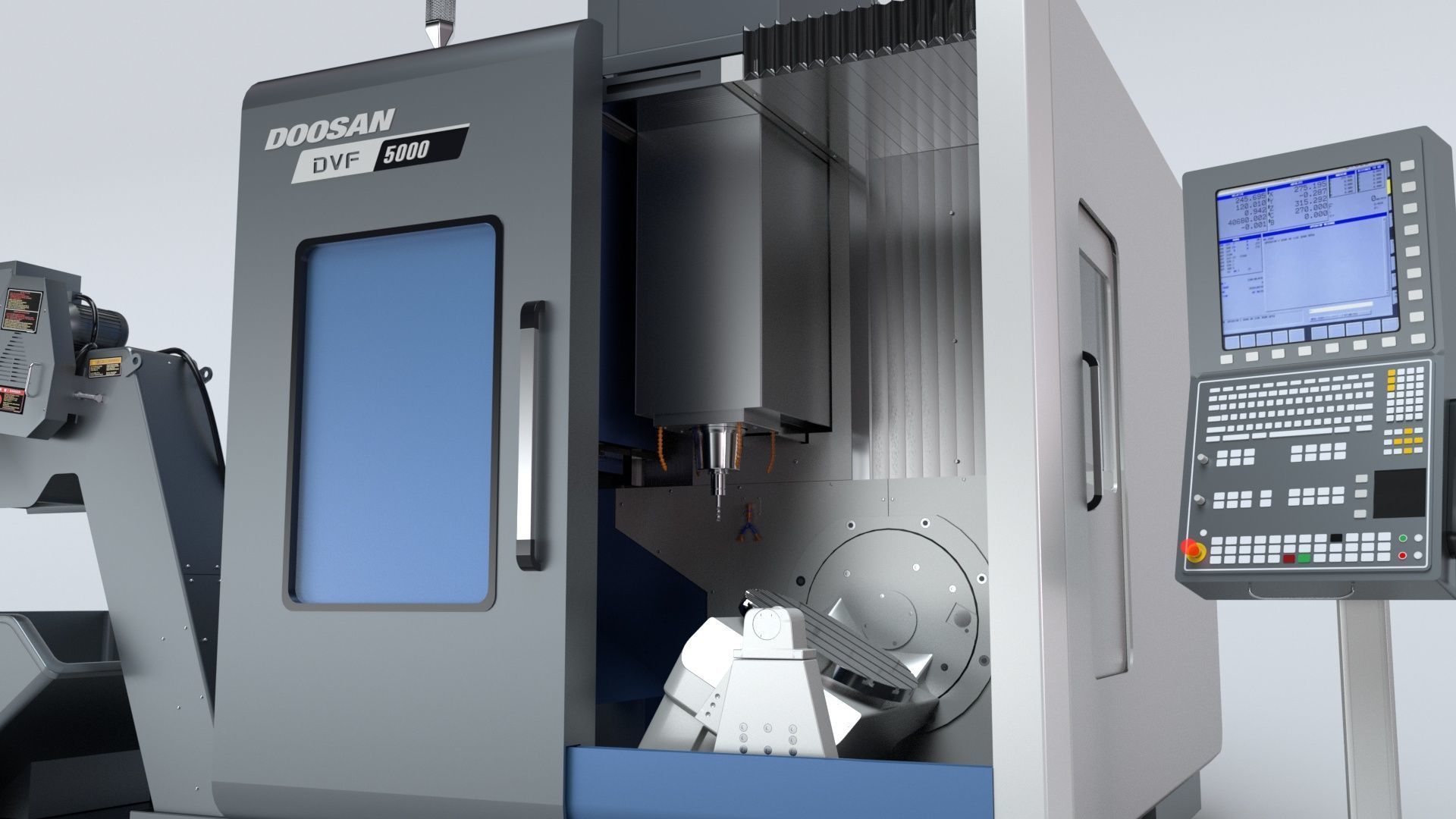 Doosan Milling  CNC Machine Rigged 3D model_17
