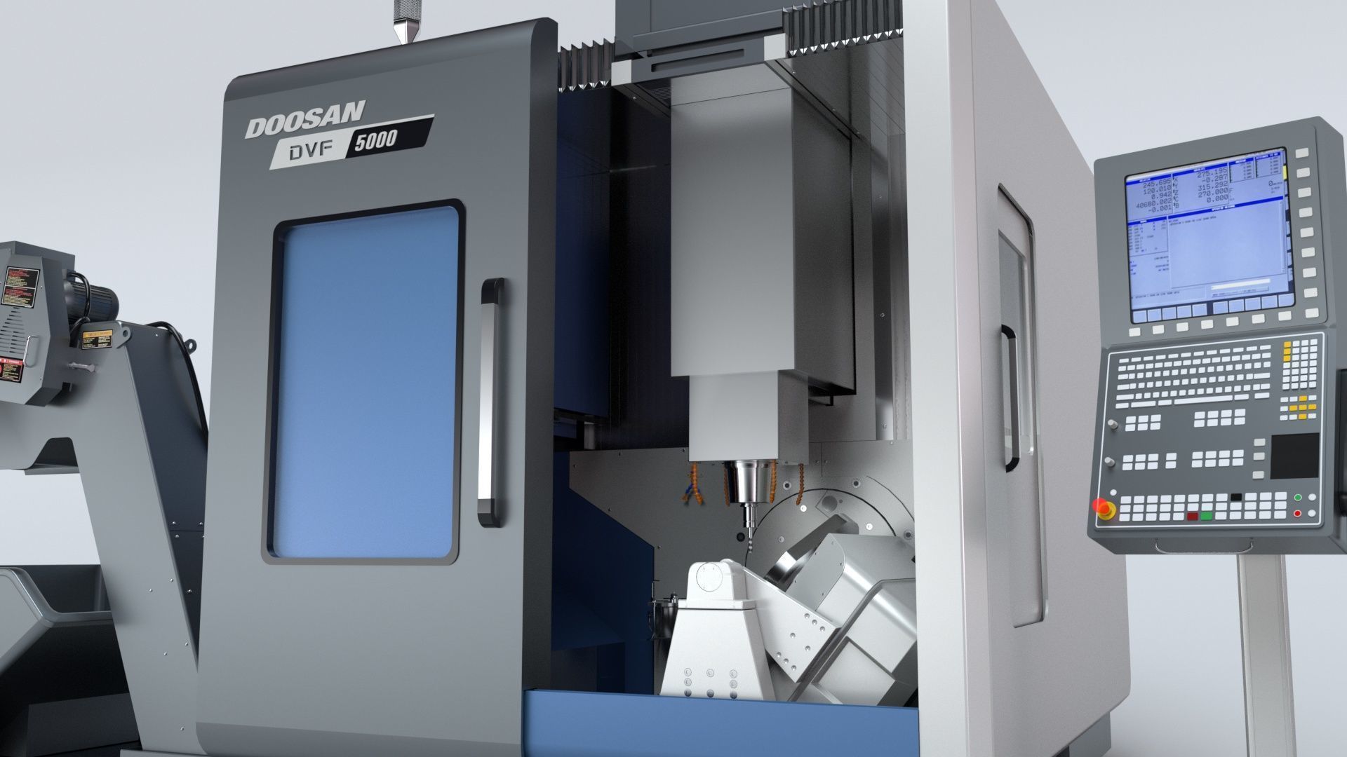 Doosan Milling  CNC Machine Rigged 3D model_34