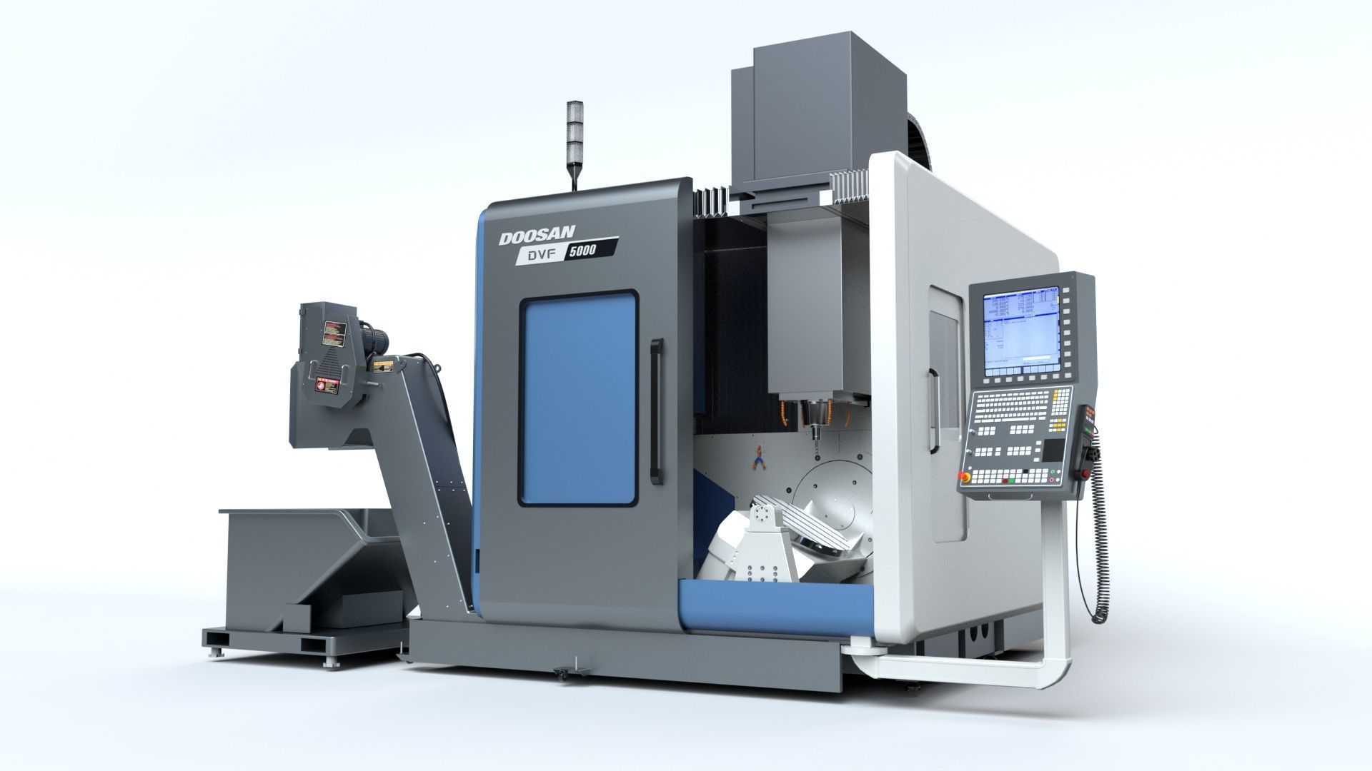 Doosan Milling  CNC Machine Rigged 3D model_10