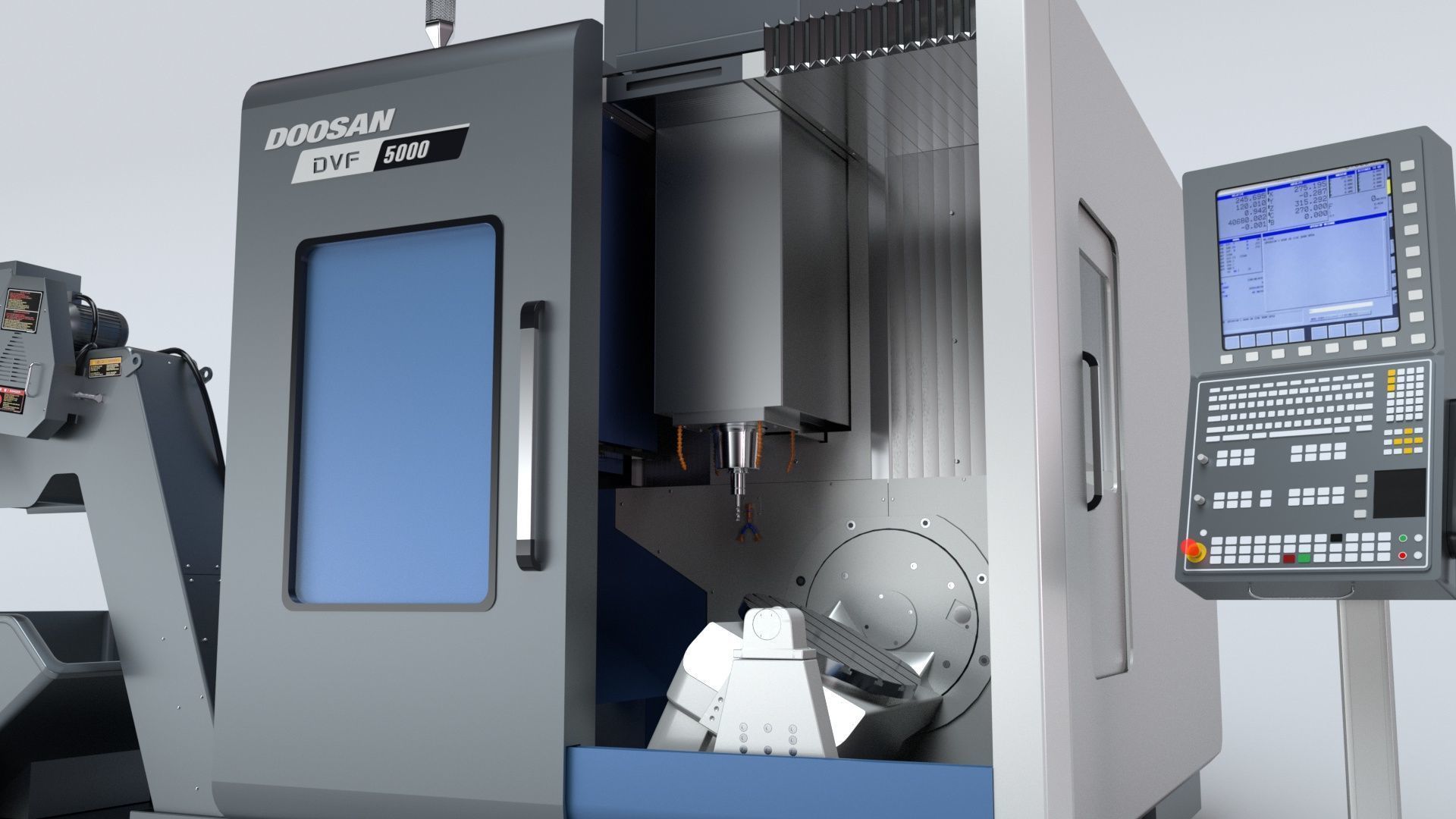 Doosan Milling  CNC Machine Rigged 3D model_21
