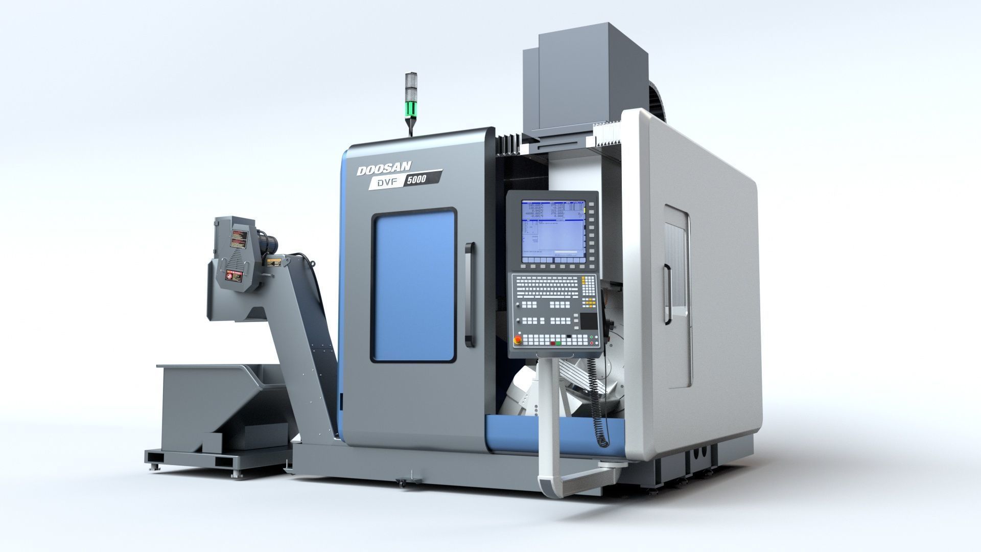 Doosan Milling  CNC Machine Rigged 3D model_8