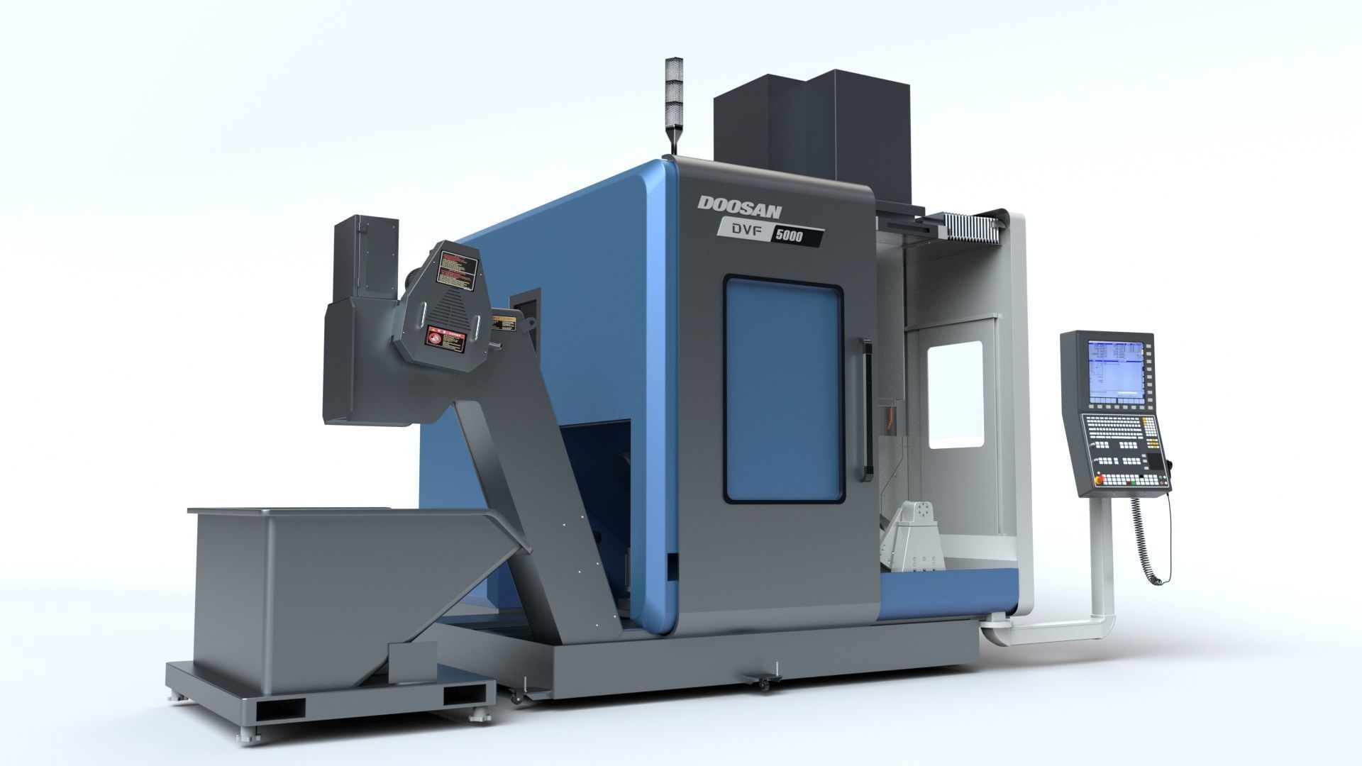 Doosan Milling  CNC Machine Rigged 3D model_2
