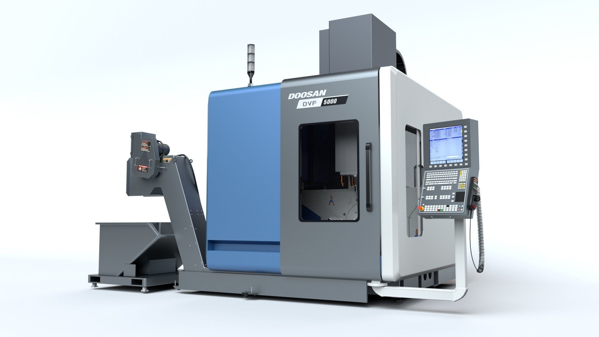 Doosan Milling  CNC Machine Rigged 3D model_13