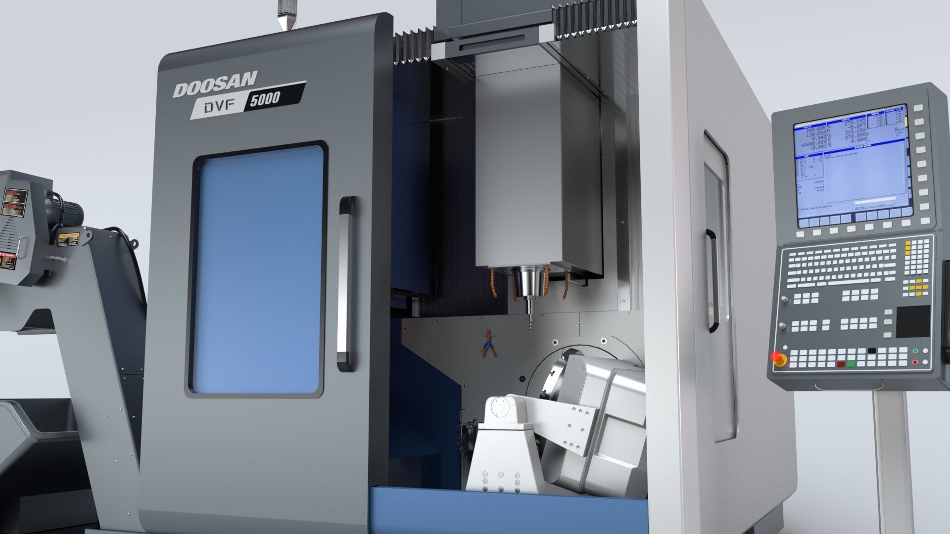 Doosan Milling  CNC Machine Rigged 3D model_42