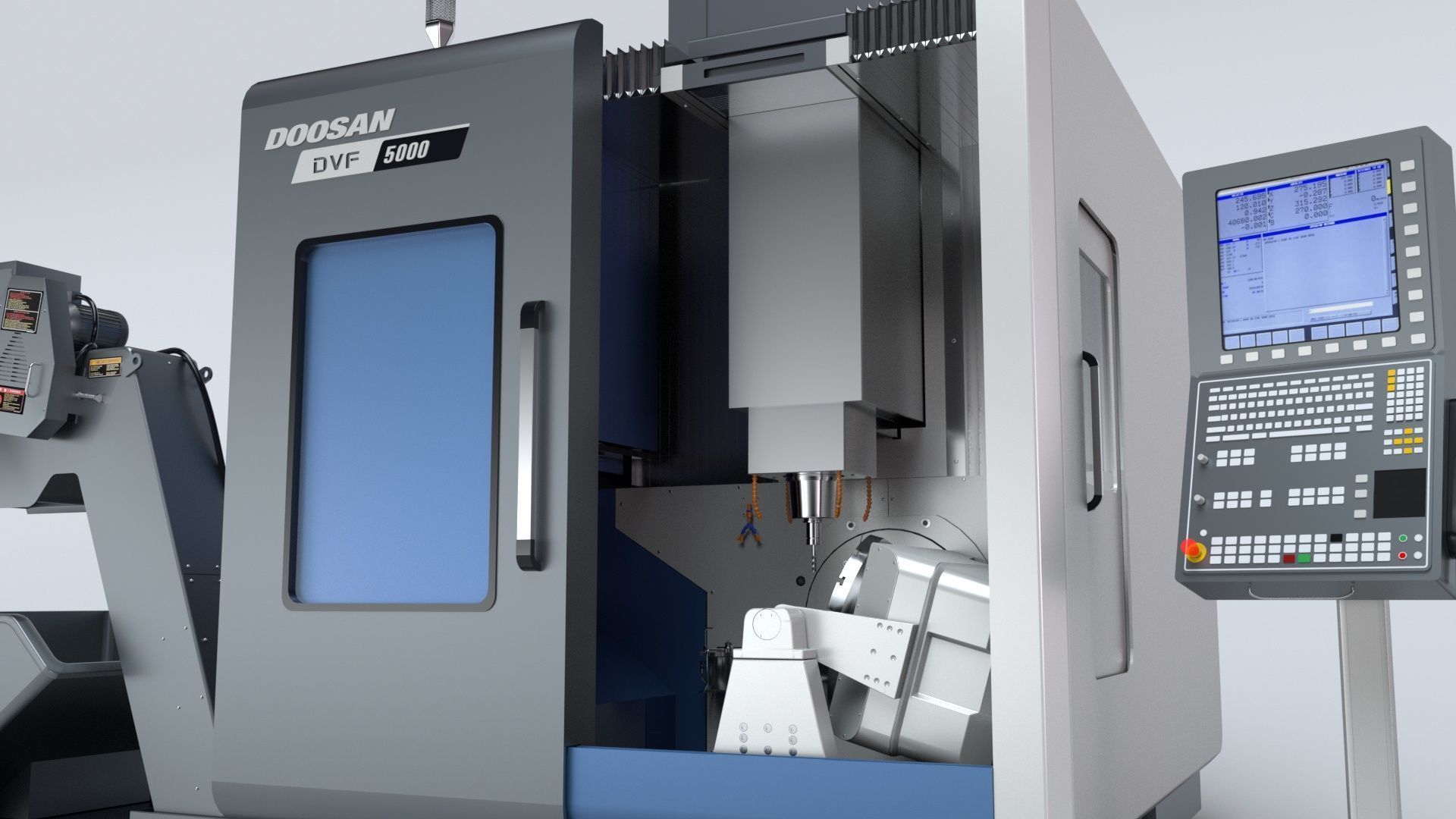 Doosan Milling  CNC Machine Rigged 3D model_37