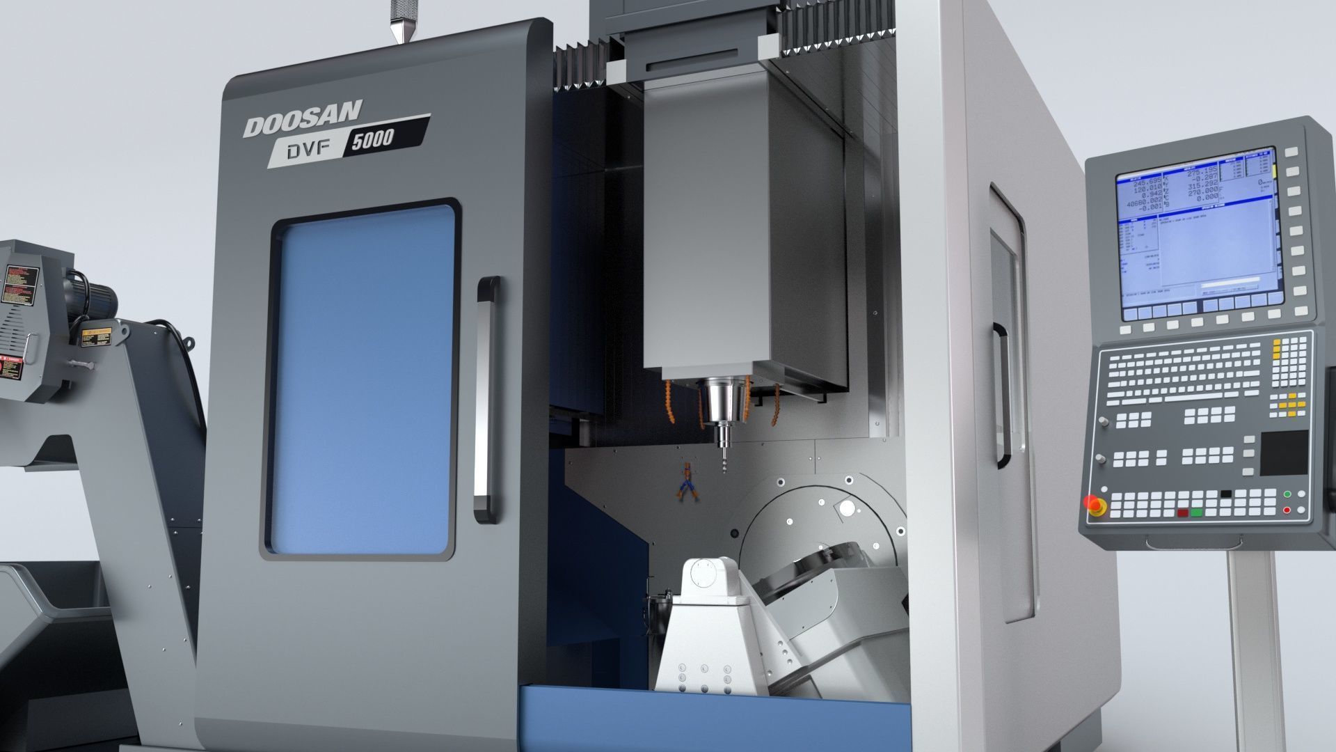Doosan Milling  CNC Machine Rigged 3D model_31