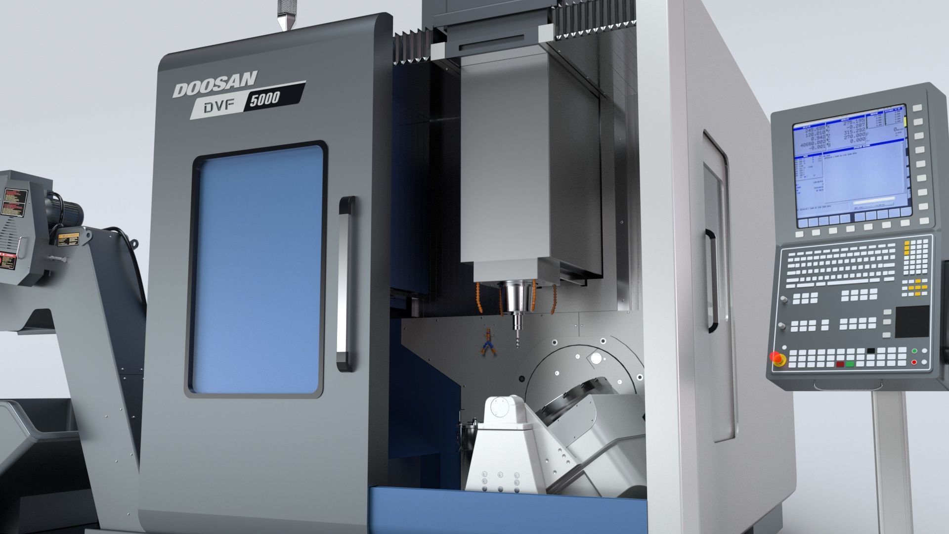 Doosan Milling  CNC Machine Rigged 3D model_32