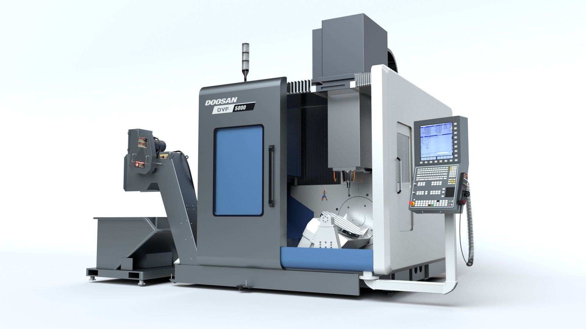 Doosan Milling  CNC Machine Rigged 3D model_14